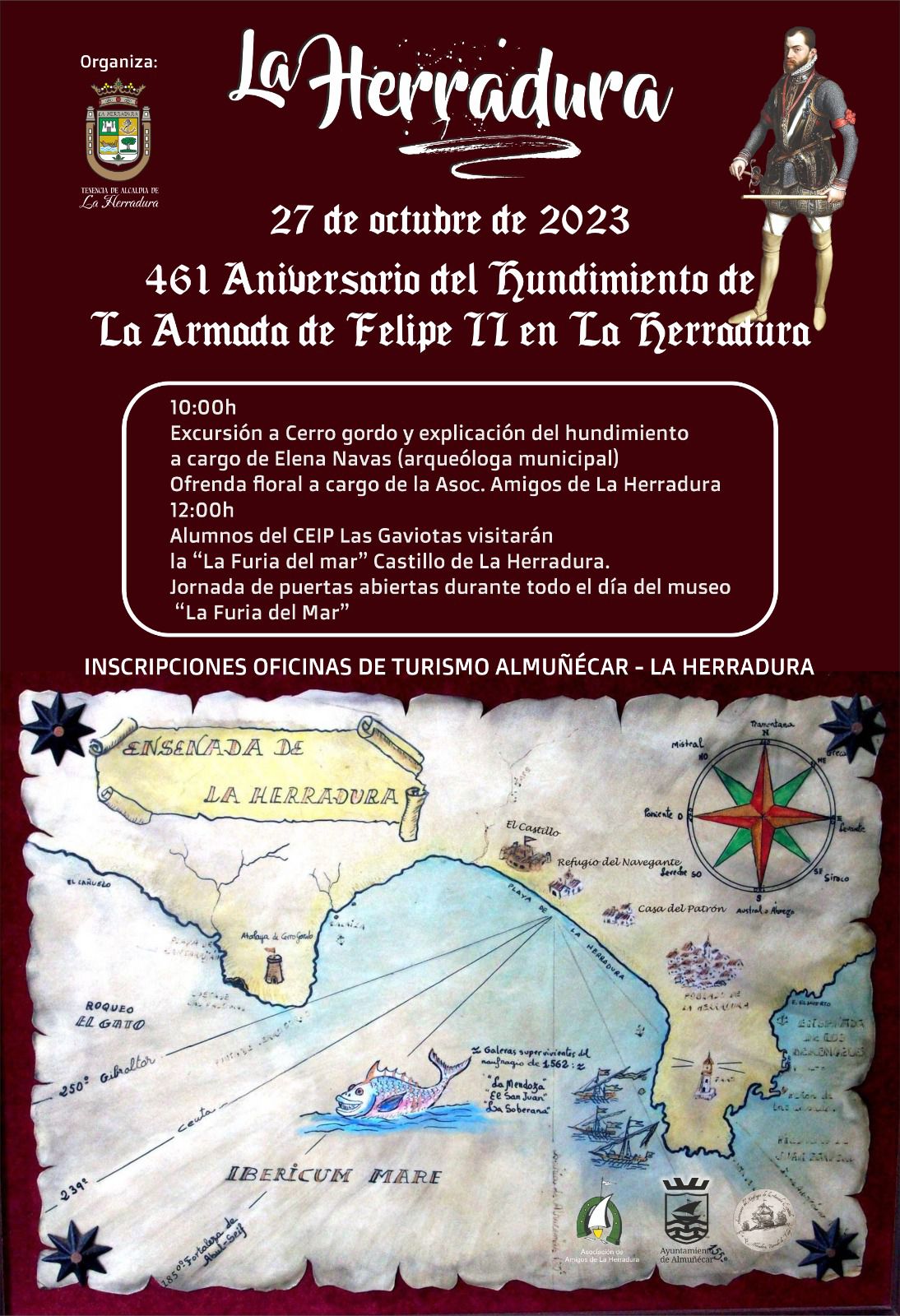 El 27 de octubre se conmemora el 461 Aniversario del Hundimiento de la Armada Invencible en la Baha de La Herradura