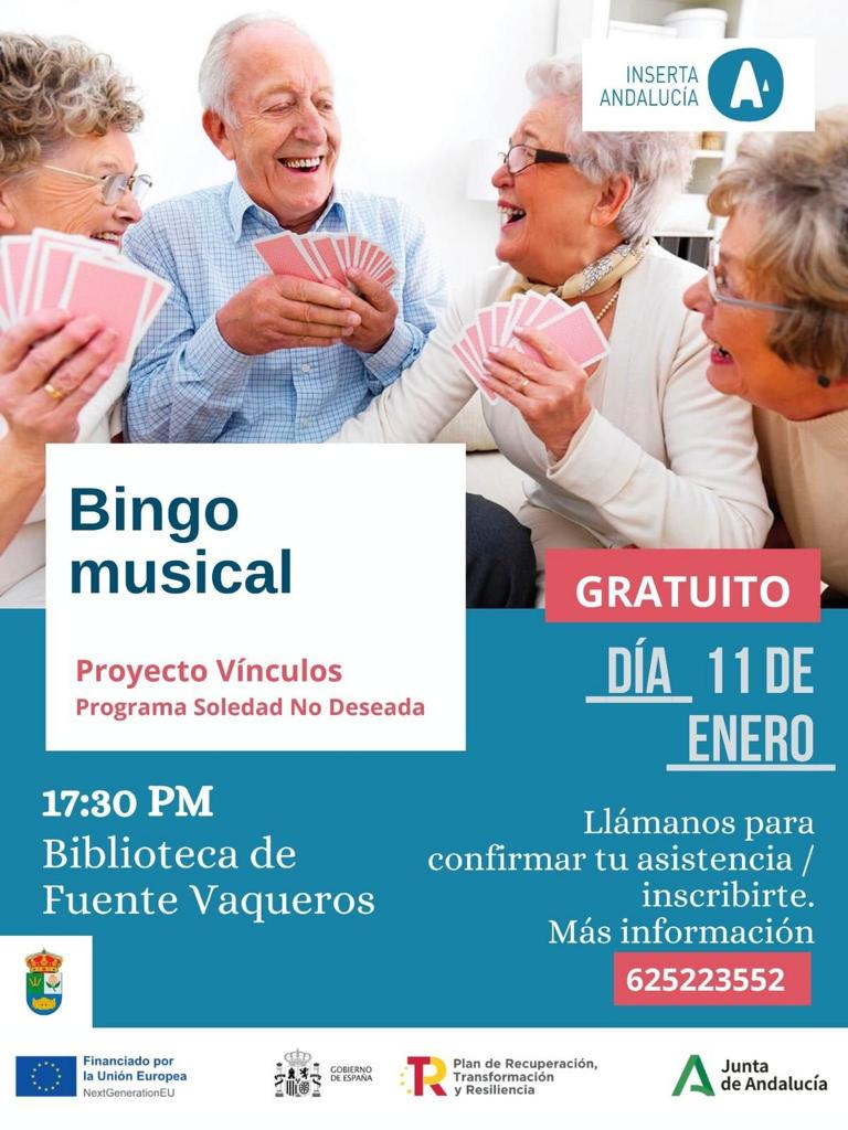 Los mayores de Fuente Vaqueros podrn participar en un 'bingo musical para mejorar su autoestima y relacionarse